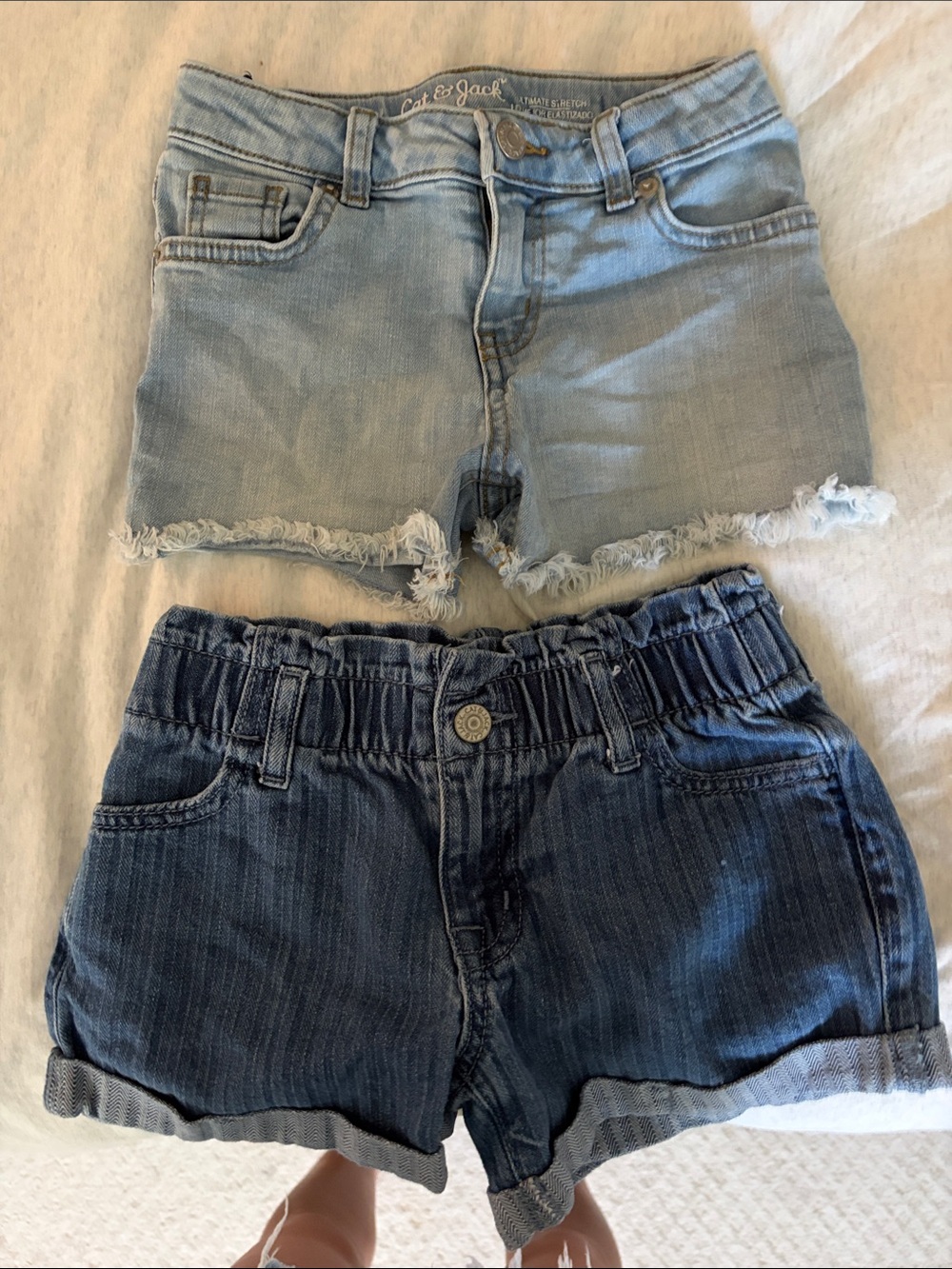 Cat & Jack Girls' Denim Shorts Duo - Light Blue & Dark Blue